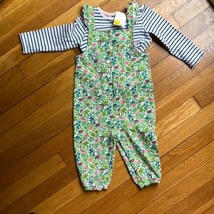 NWT Mini Boden Floral Jersey Romper Set, 12-18 months